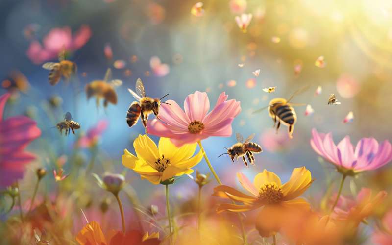 bees and flowers. CREDIT_shutterstock_2444880593